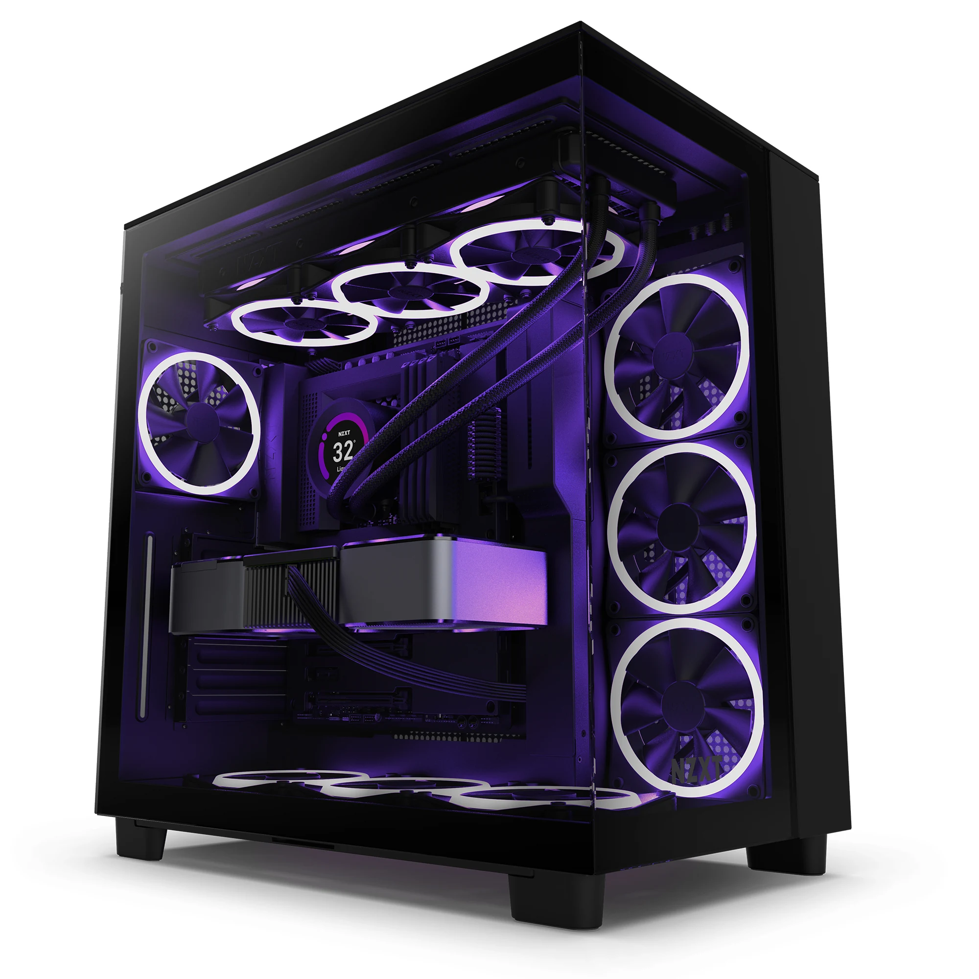 Vỏ Case PC NZXT H9 Flow RGB+ Black - ATX - Đen - NEW