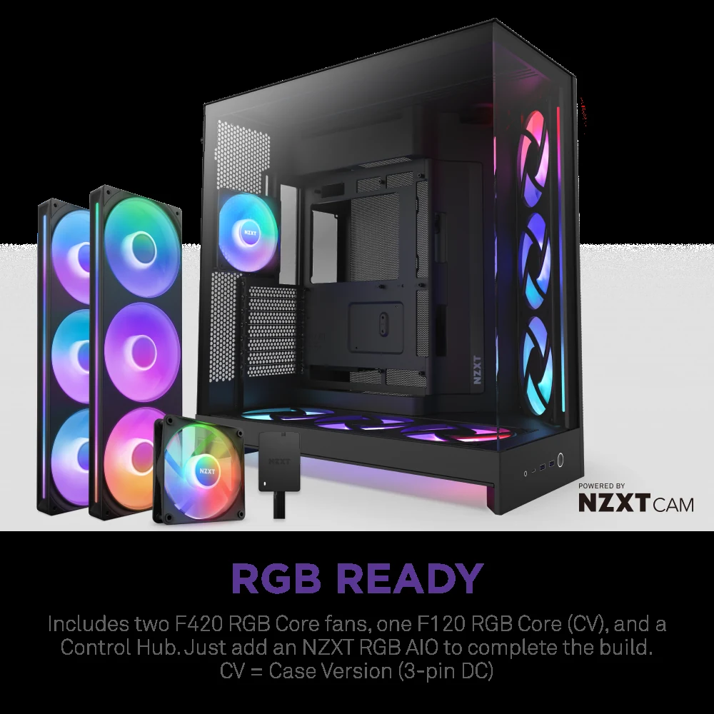 Vỏ Case PC NZXT H9 Flow RGB+ Black - ATX - Đen - NEW