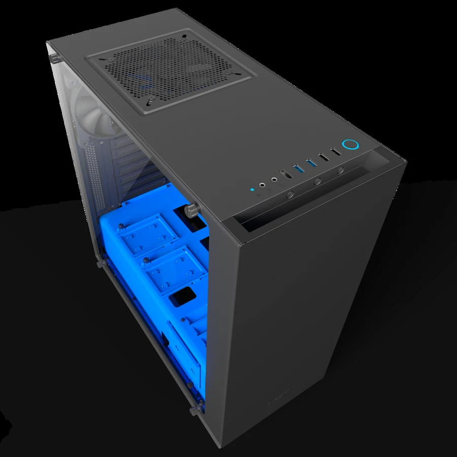 Vỏ Case PC NZXT S340 Elite Black/Blue - ATX - Đen/Xanh - NEW