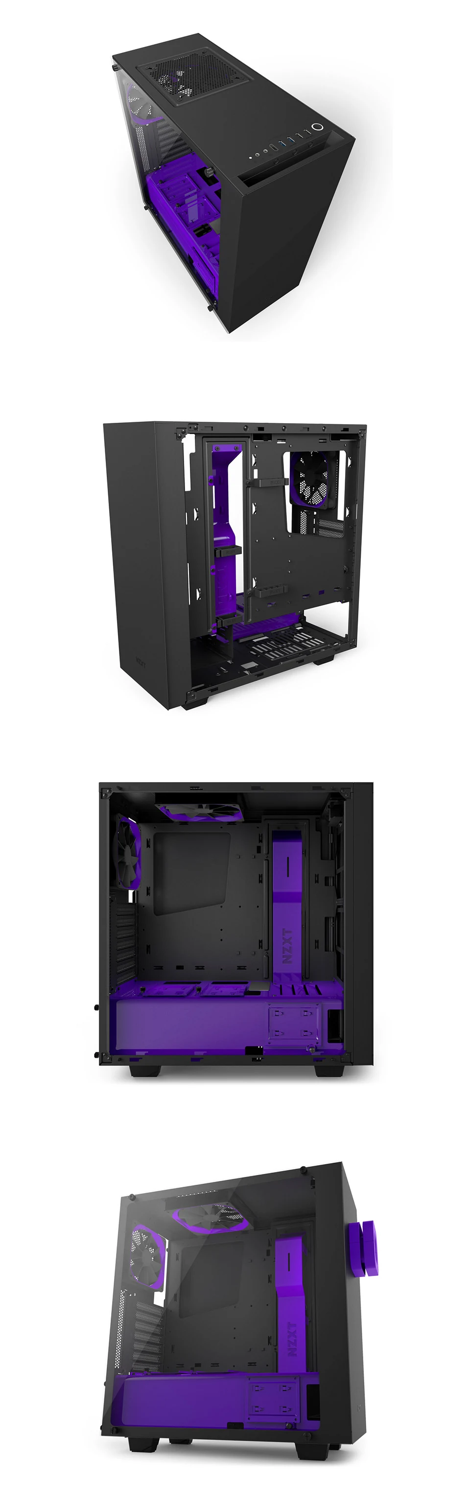 Vỏ Case PC NZXT S340 Elite Black/Purple Limited Edition - ATX - Đen/Tím - NEW
