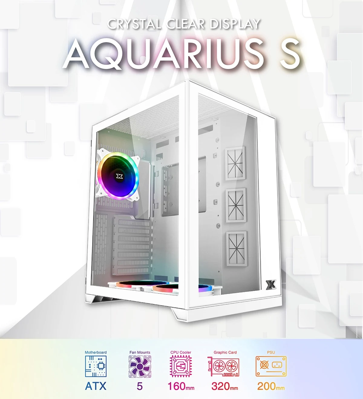 Vỏ Case PC Xigmatek Aquarius M Arctic - M-ATX - Trắng - NEW