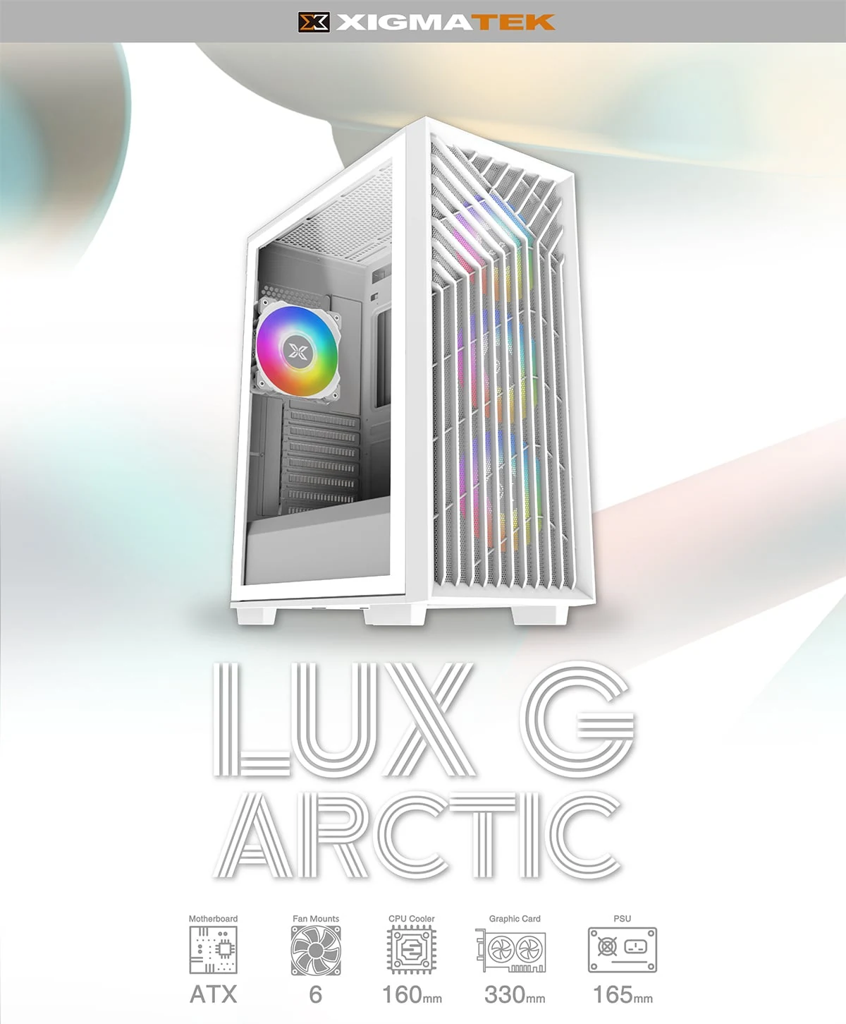 Vỏ Case PC Xigmatek LUX G Arctic 3FX - ATX - Trắng - NEW