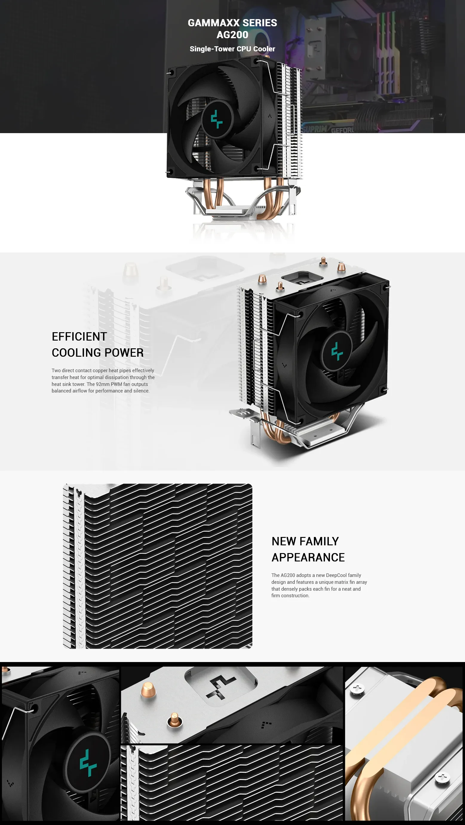 Tản nhiệt khí DeepCool AG200 - NEW