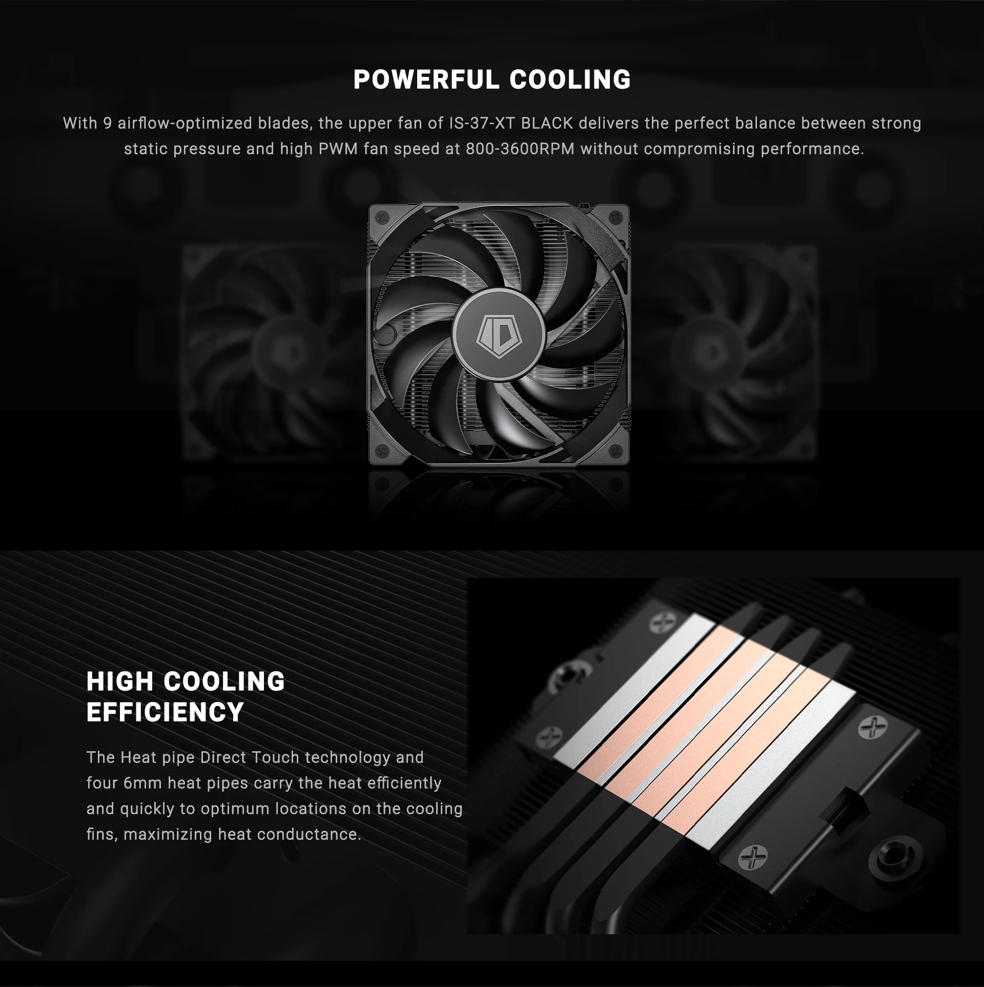 Tản nhiệt khí ID-Cooling IS-37-XT BLACK - NEW