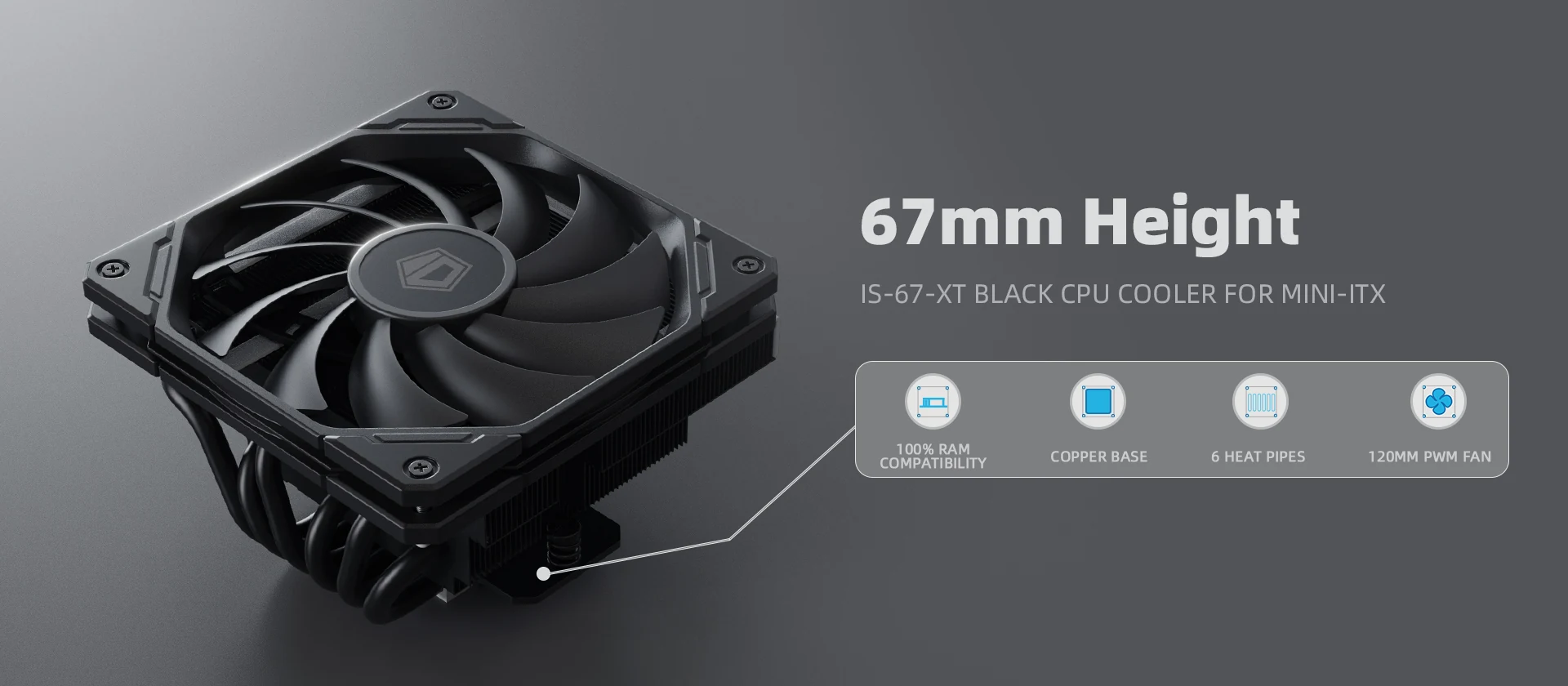 Tản nhiệt khí ID-Cooling IS-67-XT BLACK - NEW