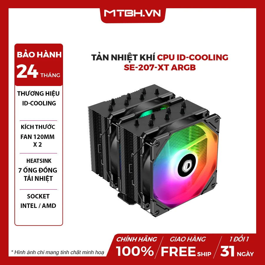 Tản nhiệt khí ID-Cooling SE-207-XT ARGB - NEW