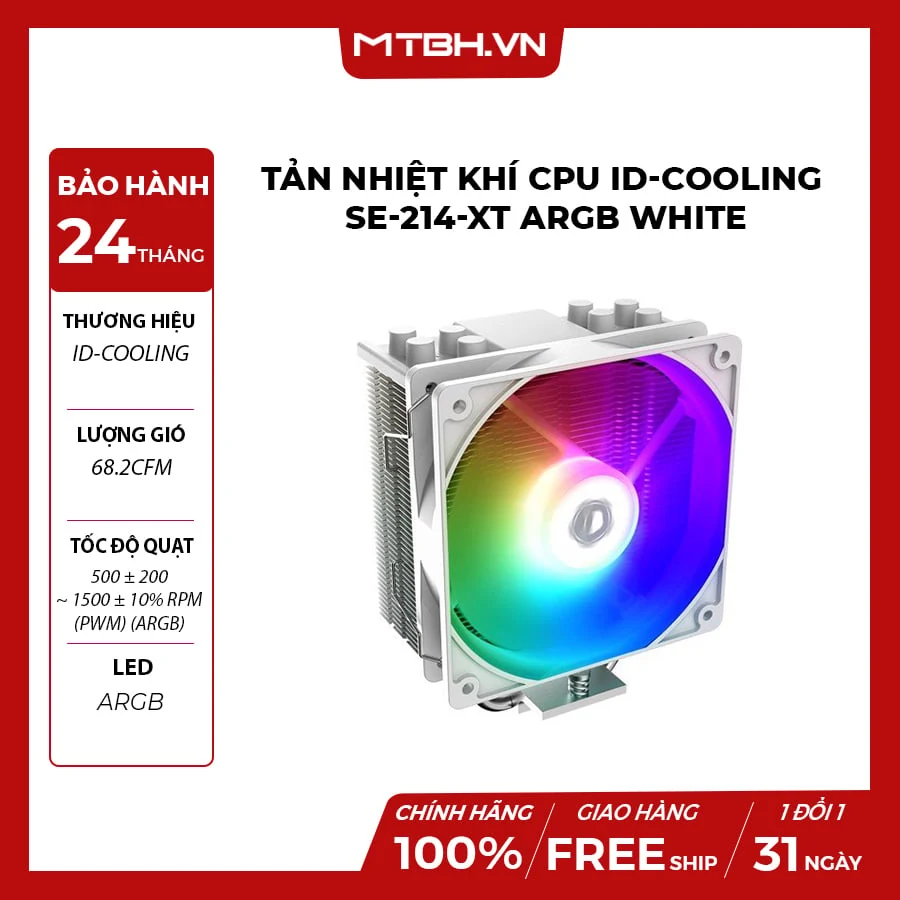 Tản nhiệt khí ID-Cooling SE-214-XT DF WHITE - NEW