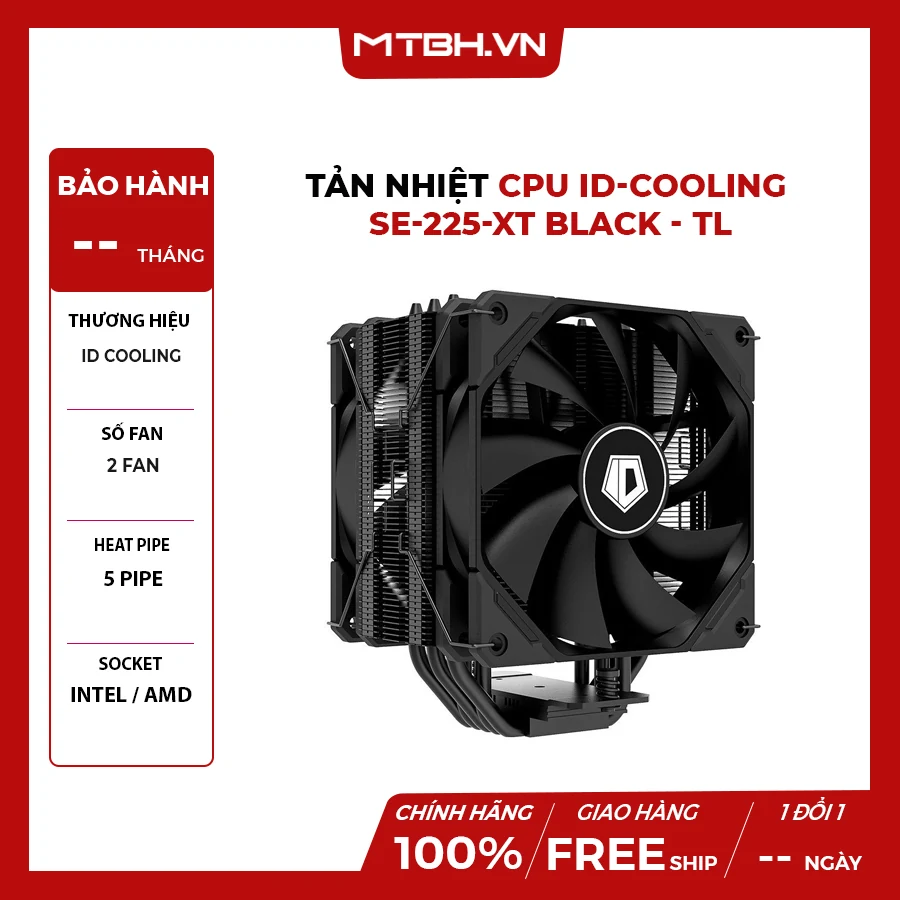 Tản nhiệt khí ID-Cooling SE-225-XT BLACK - NEW