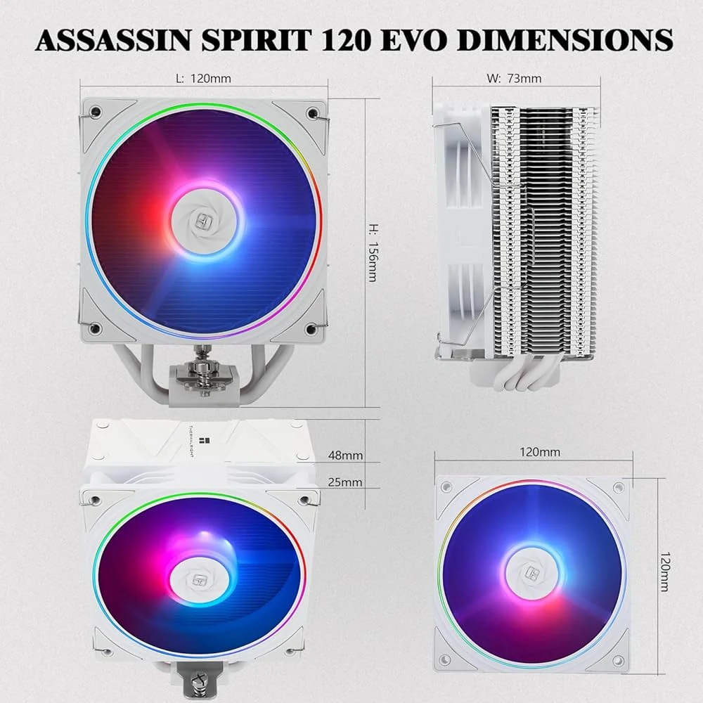 Tản nhiệt khí Thermalright Assassin Spirit 120 EVO White ARGB - NEW