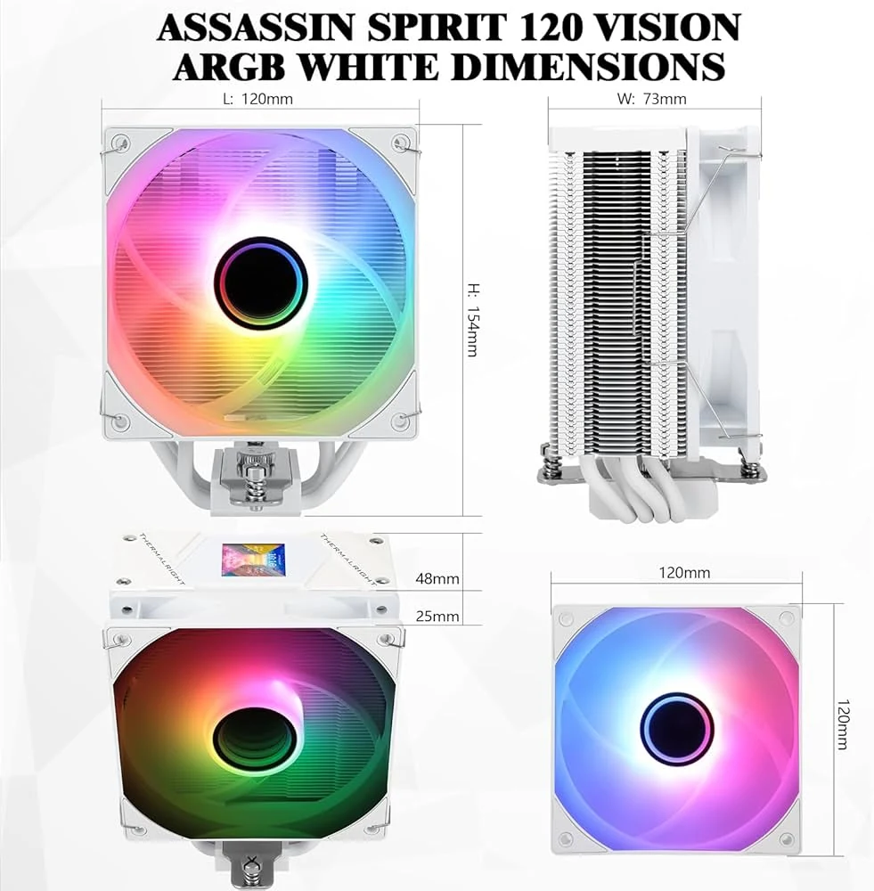 Tản nhiệt khí Thermalright Assassin Spirit 120 Vision White ARGB - NEW