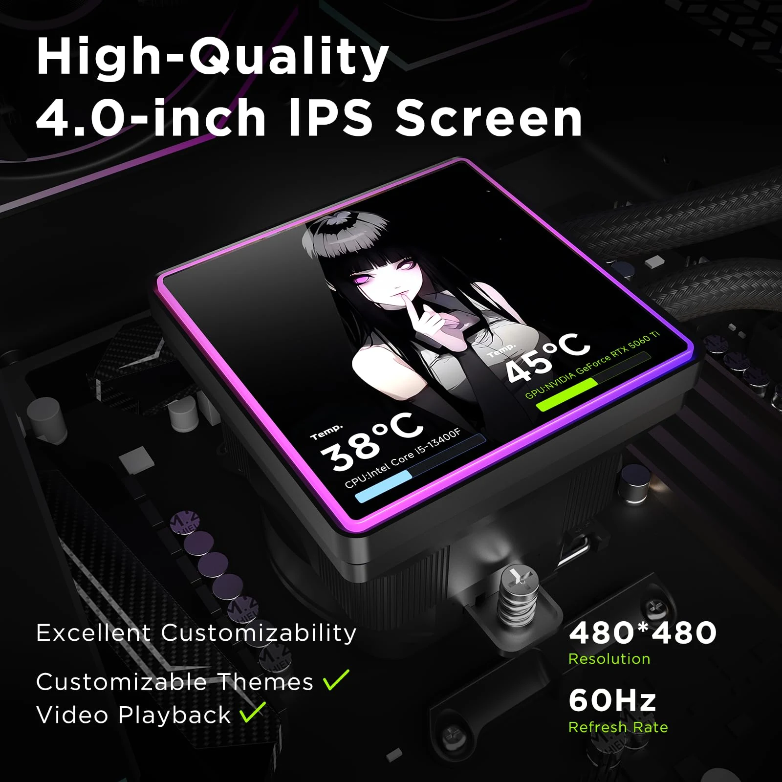 Tản Nhiệt Nước CPU Leopard Pro Flow 360 ARGB LCD Black - NEW