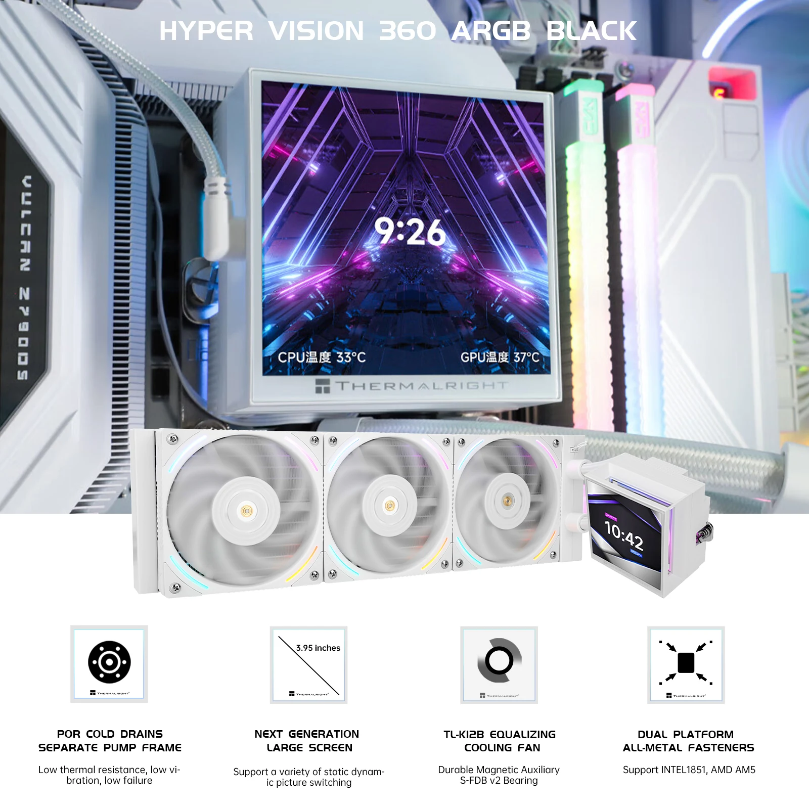 Tản Nhiệt Nước CPU Thermalright Hyper Vision 360 ARGB WHITE - NEW