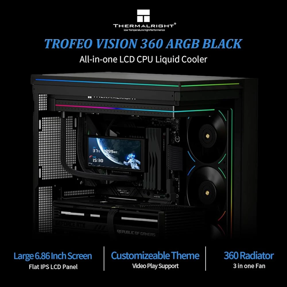 Tản Nhiệt Nước CPU Thermalright Trofeo Vision 360 ARGB BLACK - NEW