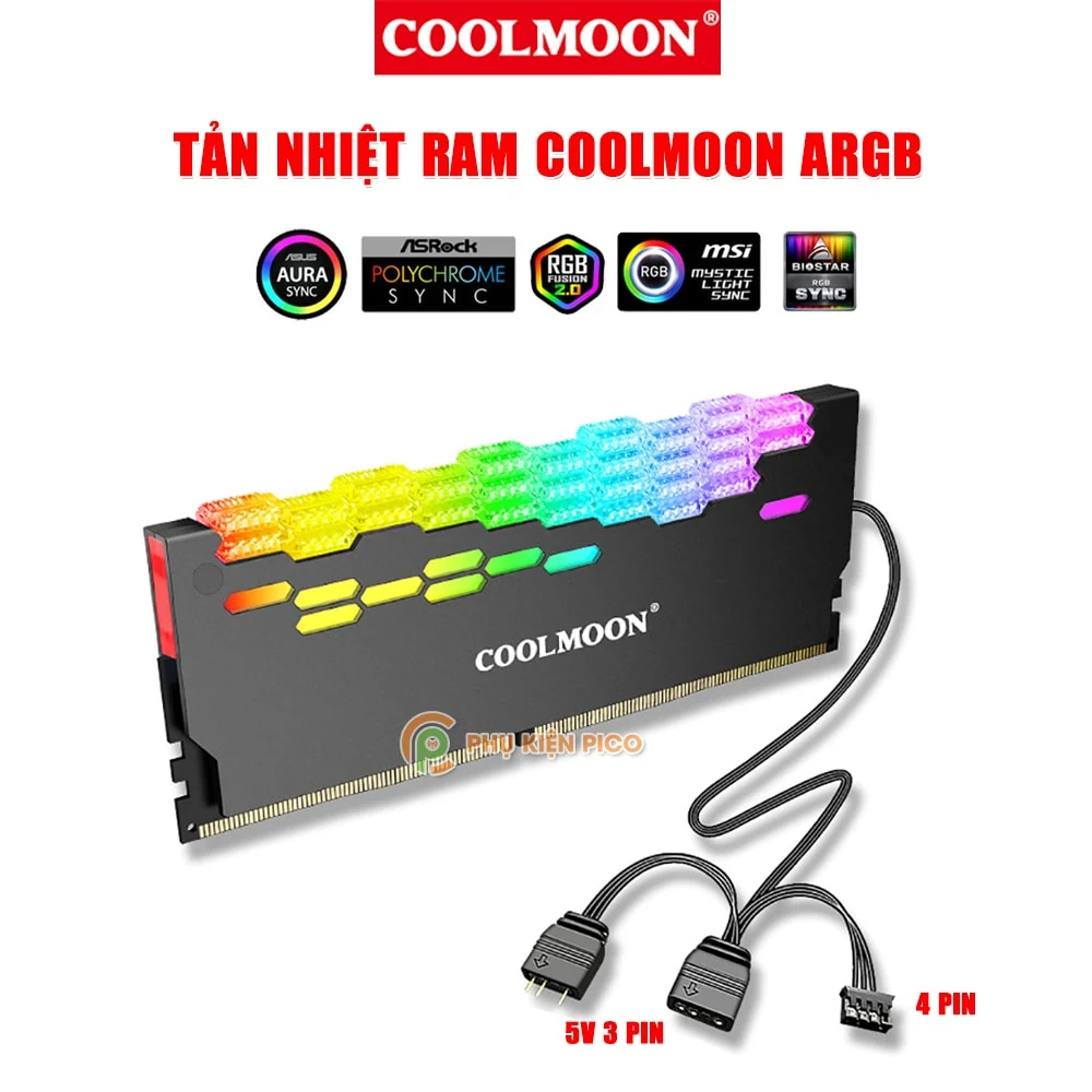 Tản nhiệt RAM Coolmoon RA-2 ARGB Sync Main / Hub - NEW