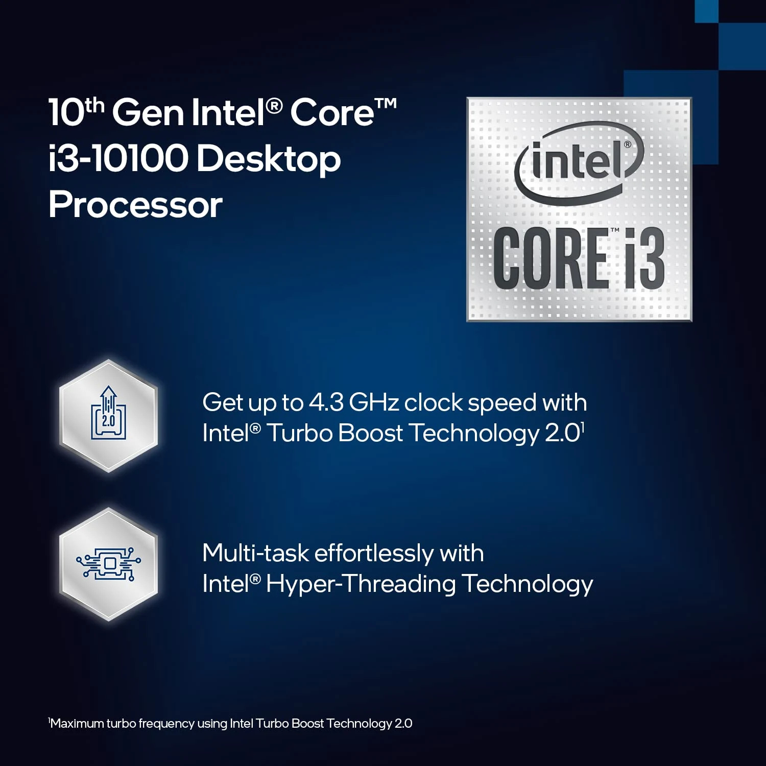 CPU Intel Core i3 10100 4 nhân 8 luồng Max turbo 4,3 GHz - LGA 1200