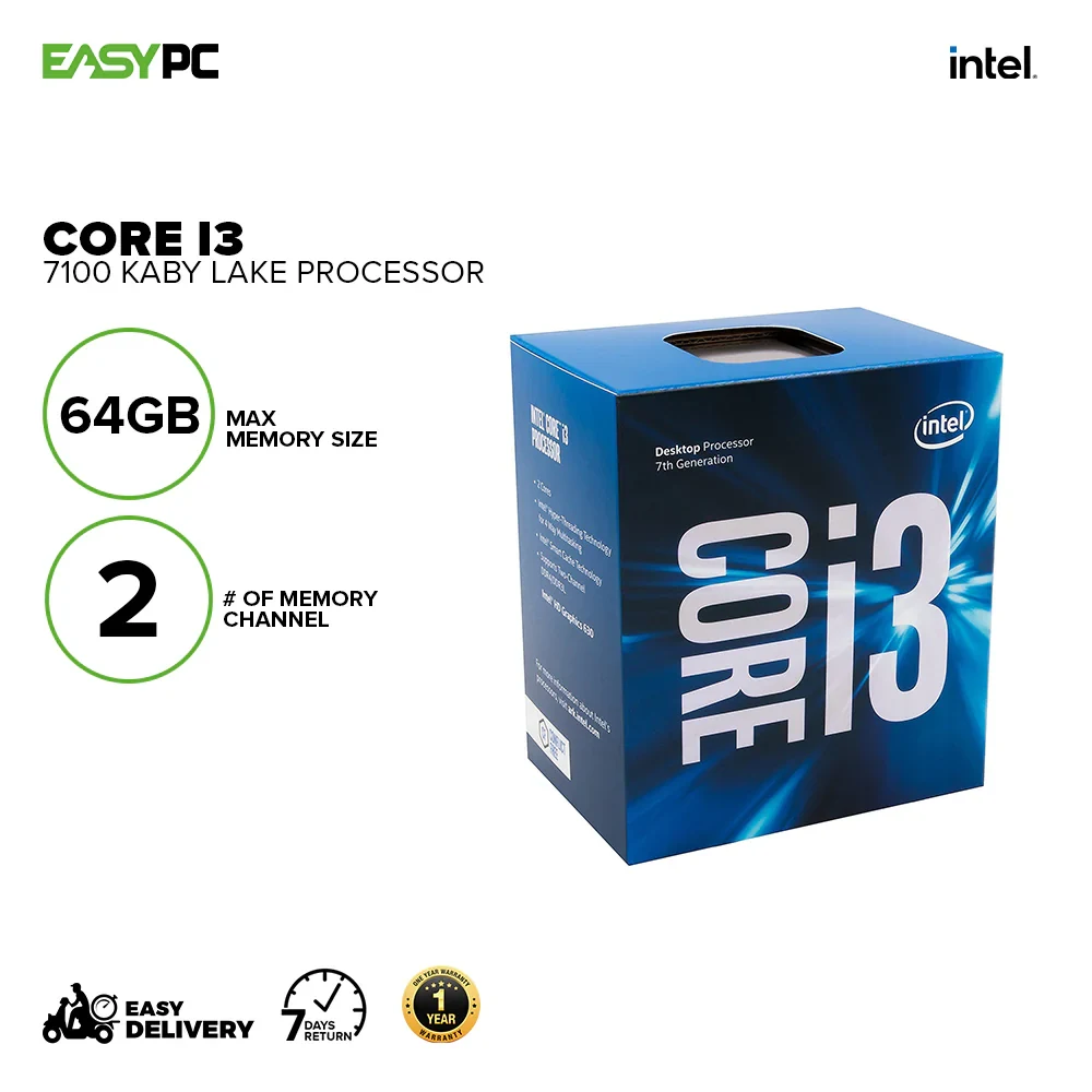 CPU Intel Core i3 7100 2 nhân 4 luồng Max turbo 3,9 GHz - LGA 1151
