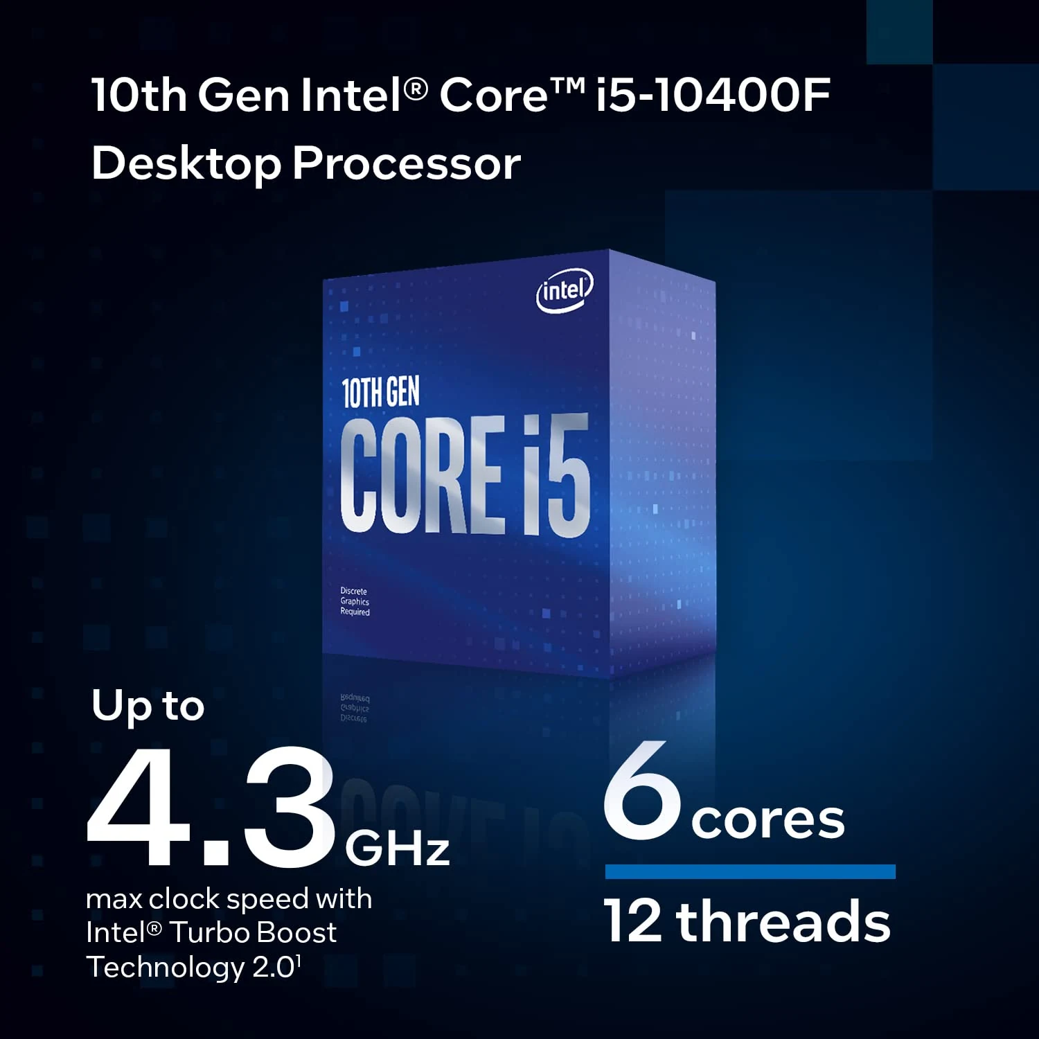 CPU Intel Core i5 10400F 6 nhân 12 luồng Max turbo 4,3 GHz - LGA 1200