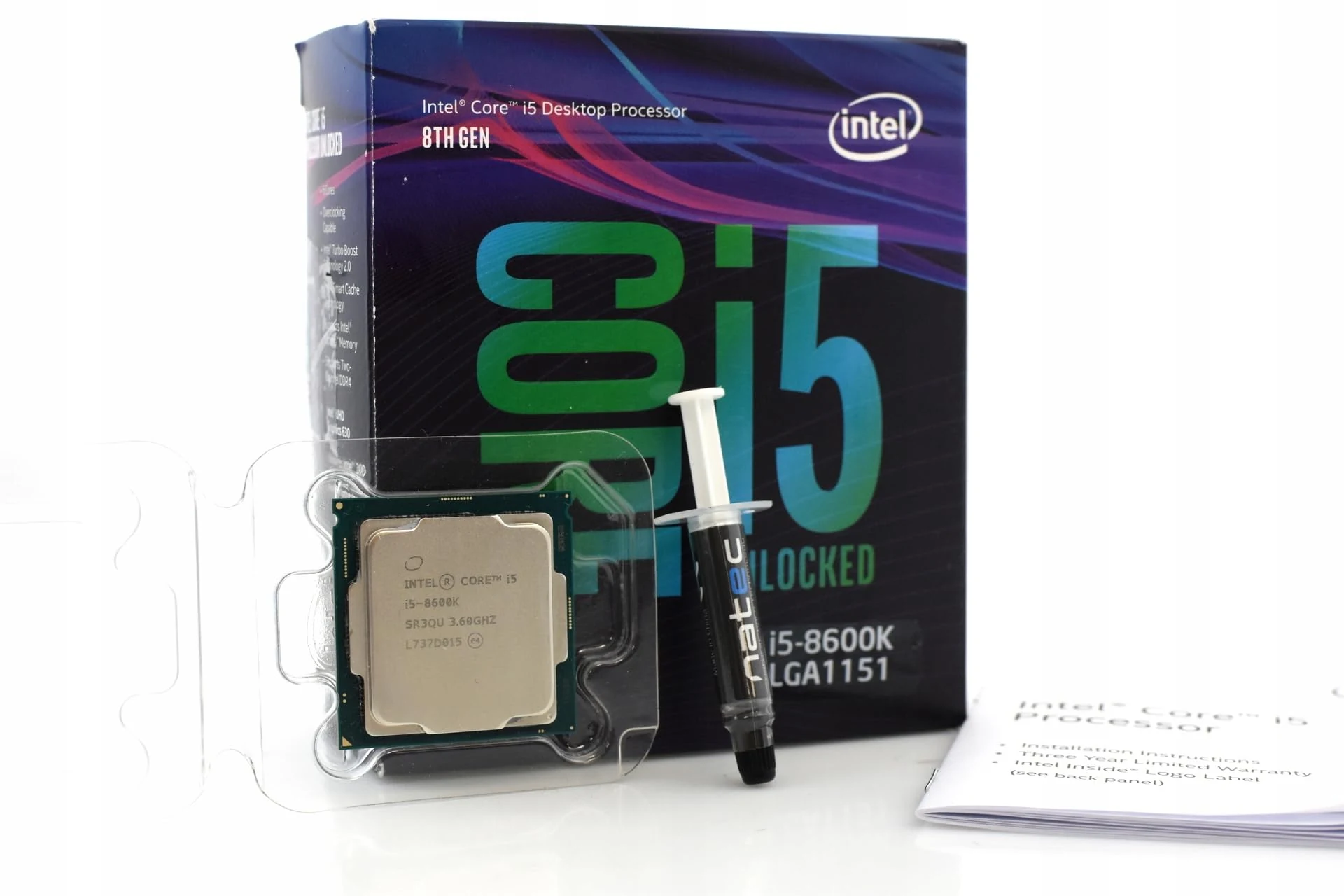 CPU Intel Core i5 8600K 6 nhân 6 luồng Max turbo 4,3 GHz - LGA 1151