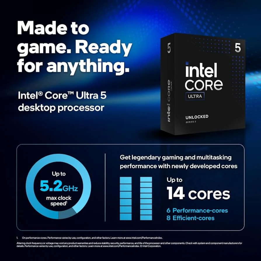 CPU Intel Core Ultra 5 245 - 14 nhân 14 luồng Max turbo 5.1GHz - LGA 1851 - New Tray