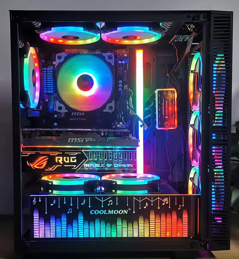 Fan Coolmoon 120 RGB Controller Triple Pack - Black - RGB - New
