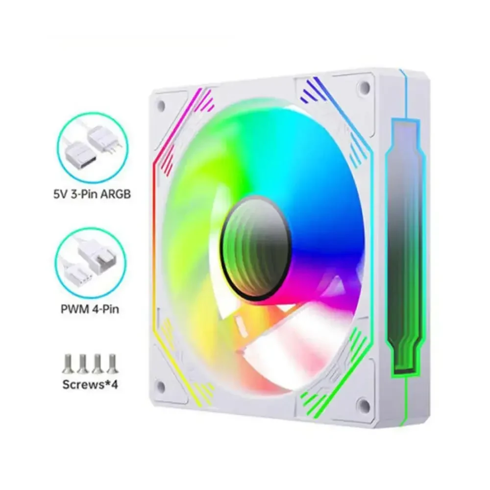 Fan Coolmoon F3 Pro ARGB Reverse Blade Triple Pack - White - ARGB - New