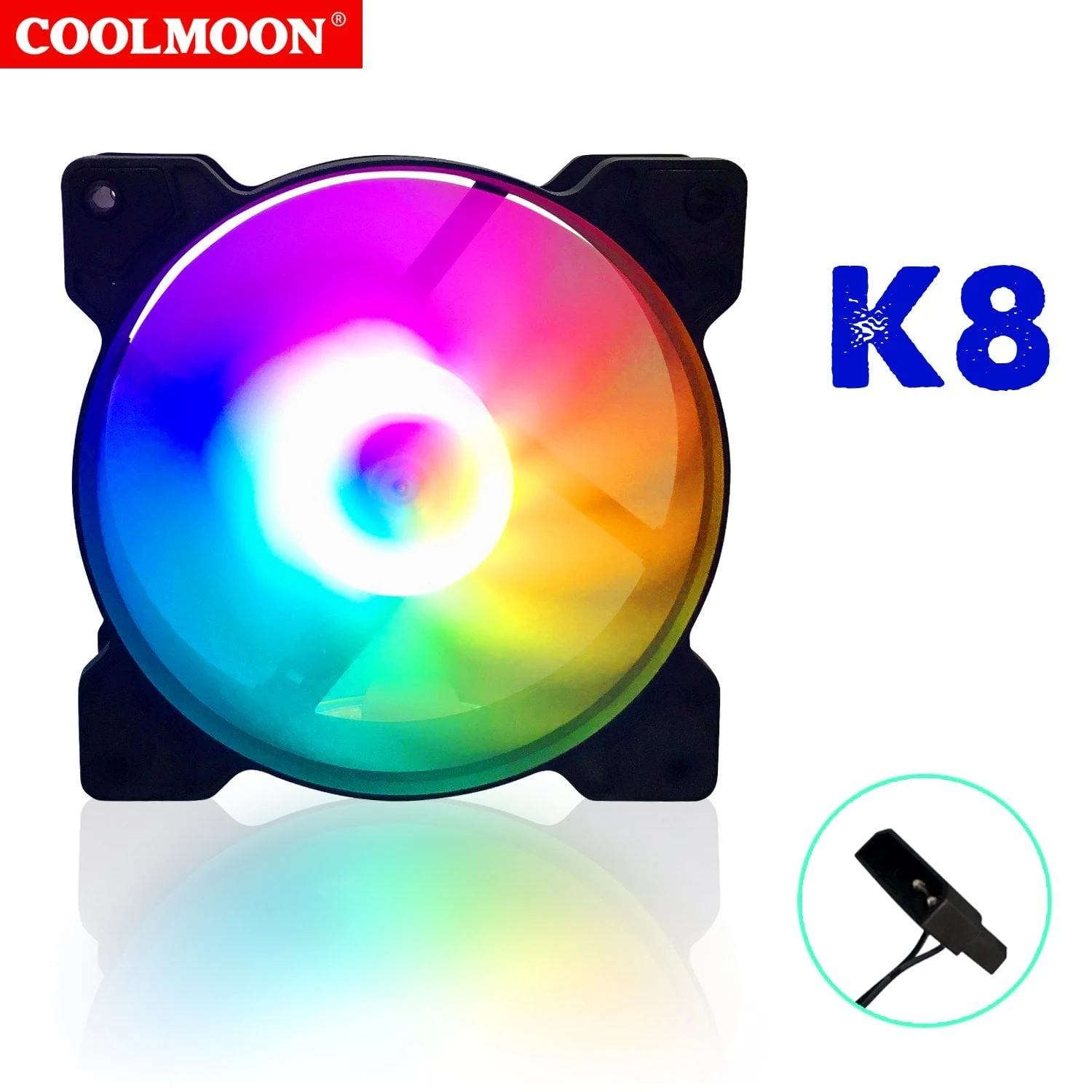 Fan Coolmoon K8 RGB - Black - RGB - New