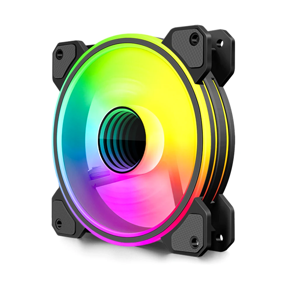Fan Coolmoon WF1 RGB 5 Fan Pack - Black - RGB - New
