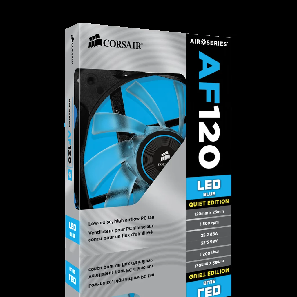 Fan Corsair AF120 LED Blue - Black/Blue - LED - New