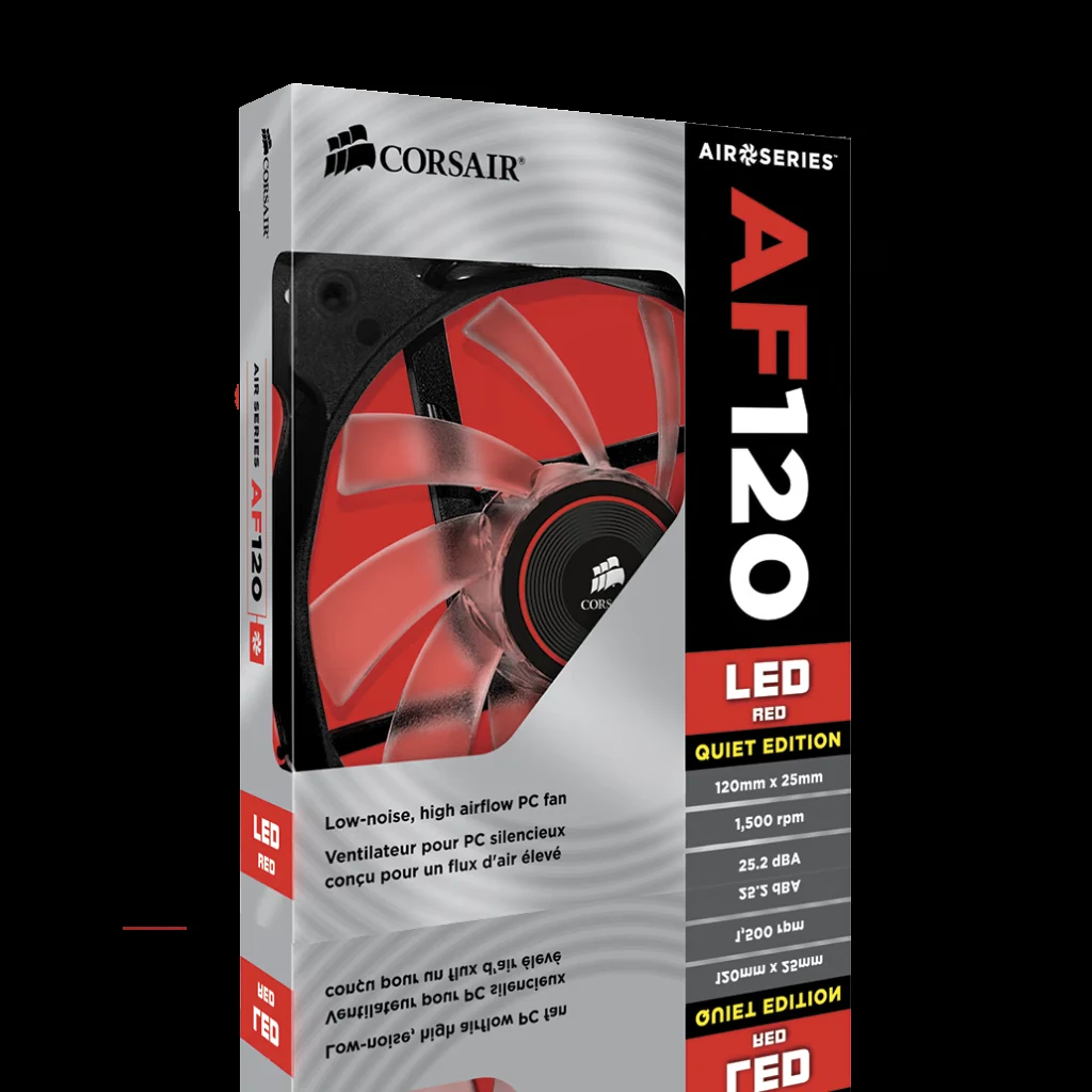 Fan Corsair AF120 LED Red - Black/Red - LED - New