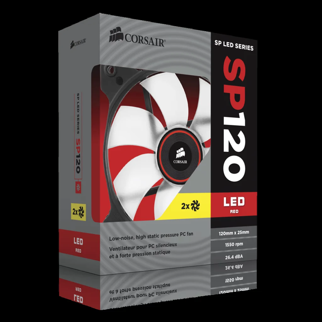 Fan Corsair AF120 LED Red - Black/Red - LED - New