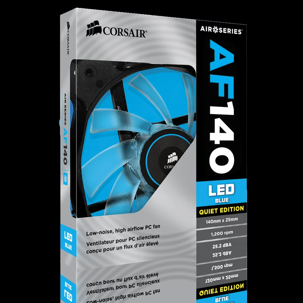 Fan Corsair AF140 LED Blue - Black/Blue - LED - New