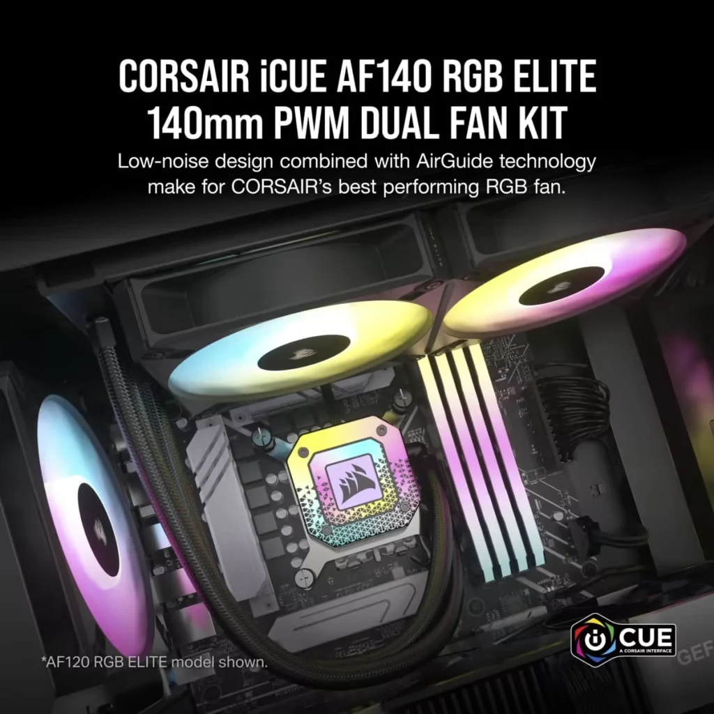Fan Corsair iCUE AF140 RGB ELITE Dual Pack - Black - ARGB - New