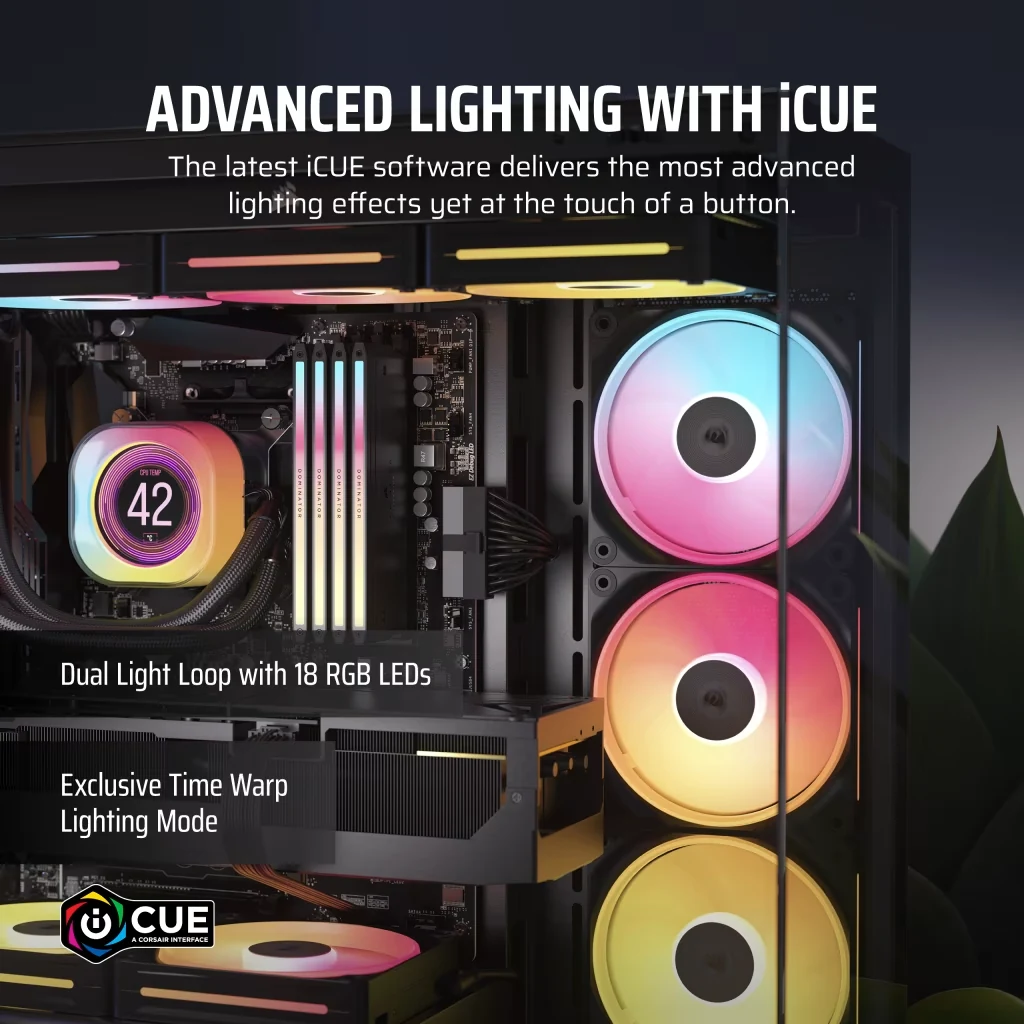 Fan Corsair iCUE LINK LX120-R RGB Reverse Blade Starter Kit Triple Pack - Black - ARGB - New
