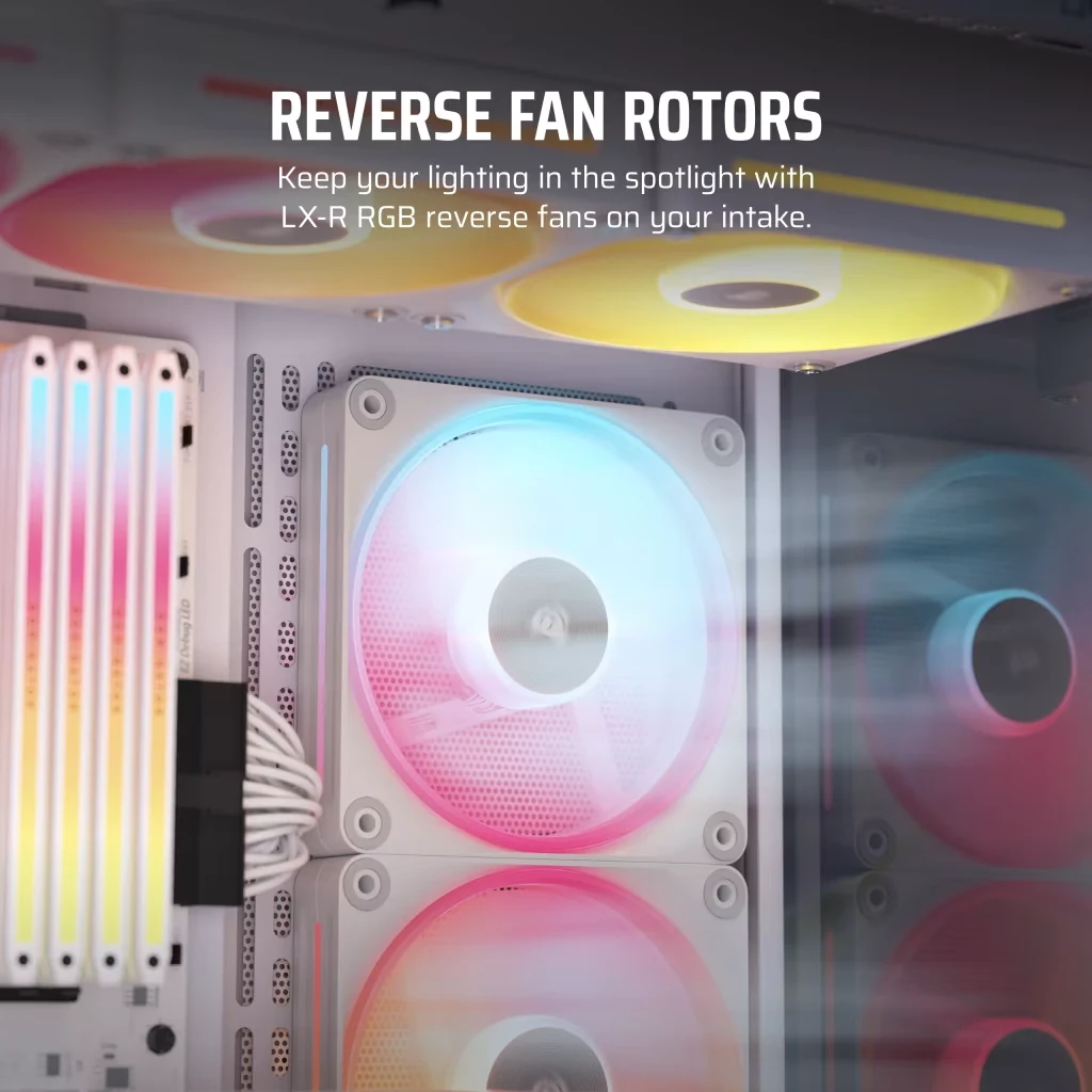 Fan Corsair iCUE LINK LX120-R RGB Reverse Blade Starter Kit Triple Pack - White - ARGB - New