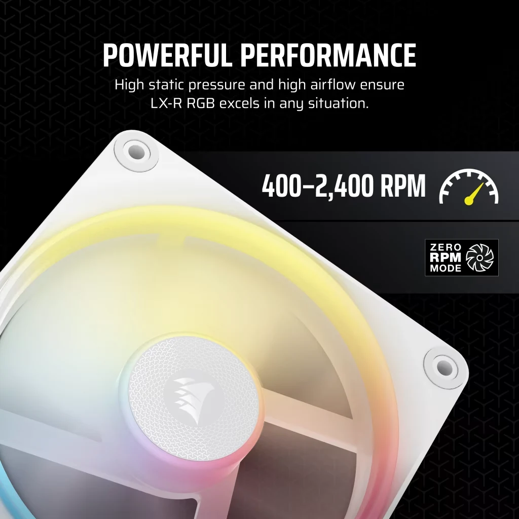 Fan Corsair iCUE LINK LX120-R RGB Reverse Blade Starter Kit Triple Pack - White - ARGB - New
