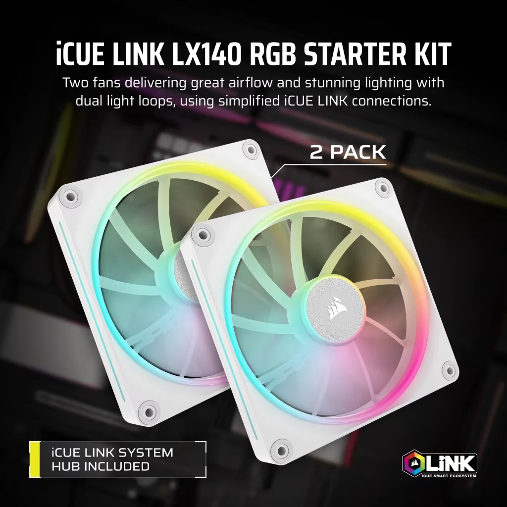 Fan Corsair iCUE LINK LX140 RGB - White - ARGB - New