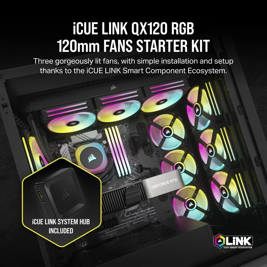 Fan Corsair iCUE LINK QX120 RGB - Black - ARGB - New