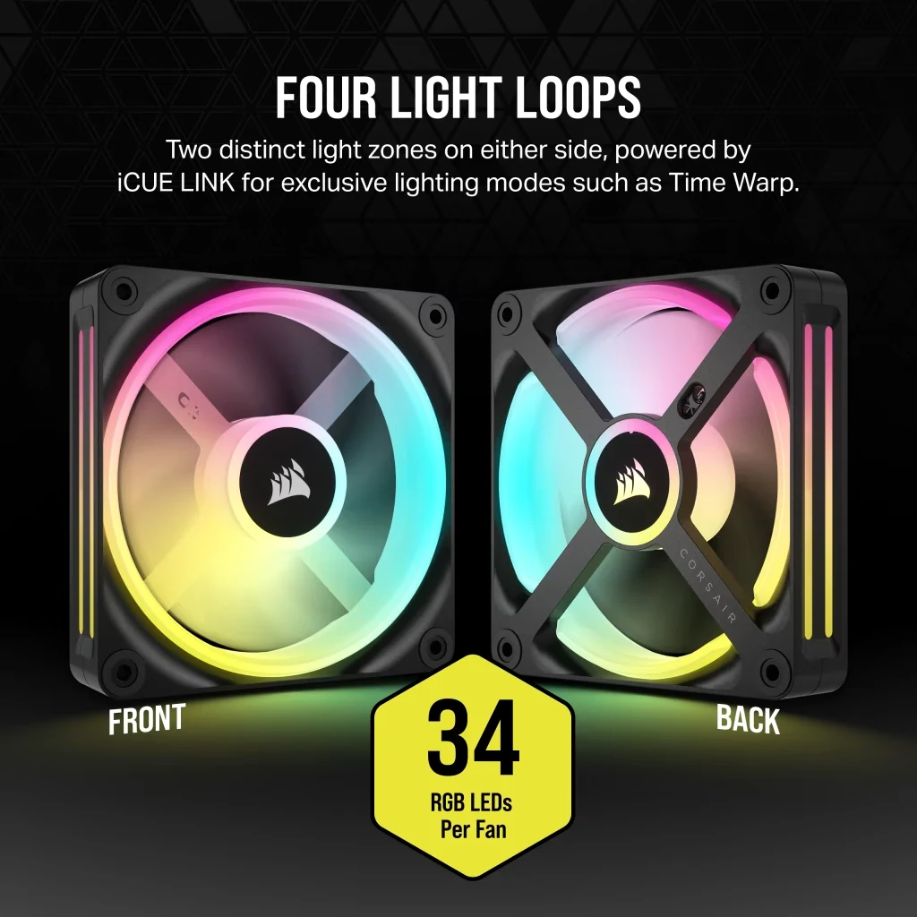 Fan Corsair iCUE LINK QX120 RGB Starter Kit Triple Pack - Black - ARGB - New