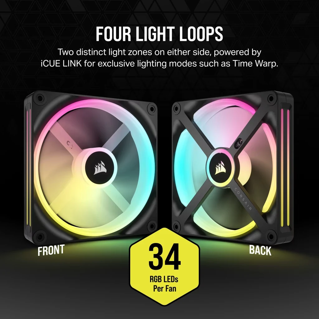 Fan Corsair iCUE LINK QX140 RGB Starter Kit Dual Pack - Black - ARGB - New