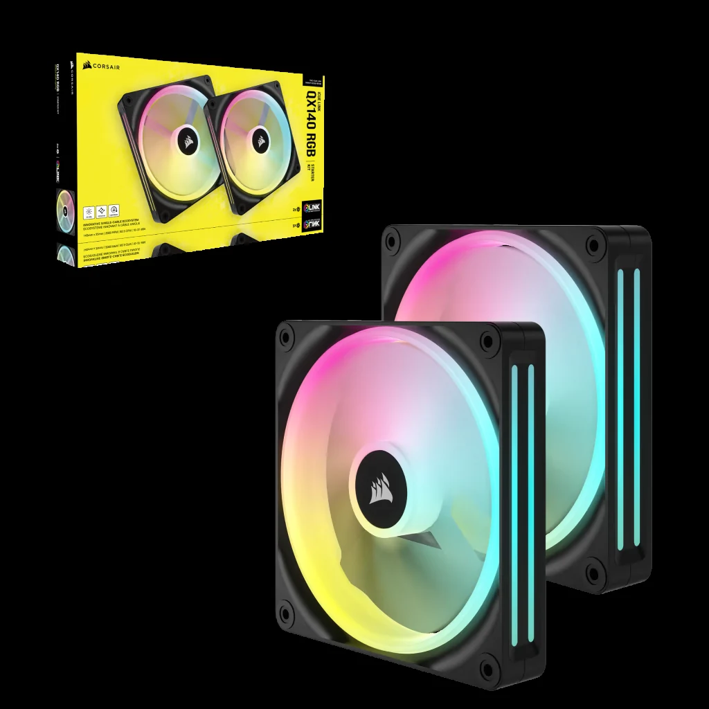 Fan Corsair iCUE LINK QX140 RGB Starter Kit Dual Pack - Black - ARGB - New