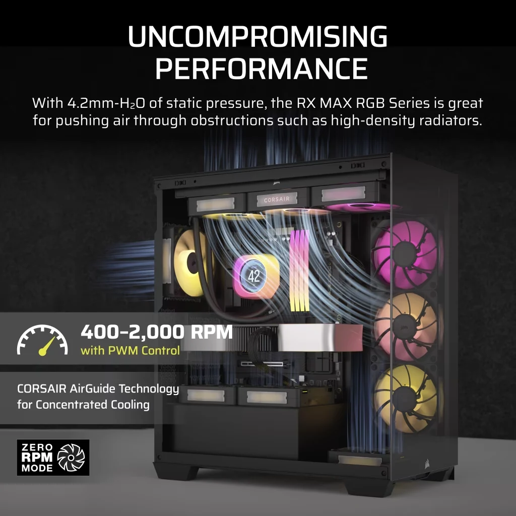 Fan Corsair iCUE LINK RX120 MAX RGB - Black - ARGB - New