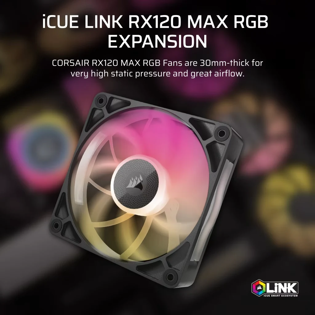 Fan Corsair iCUE LINK RX120 MAX RGB - Black - ARGB - New