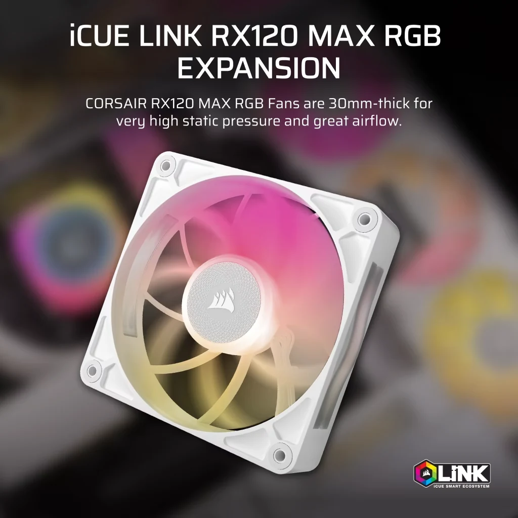 Fan Corsair iCUE LINK RX120 RGB - White - ARGB - New
