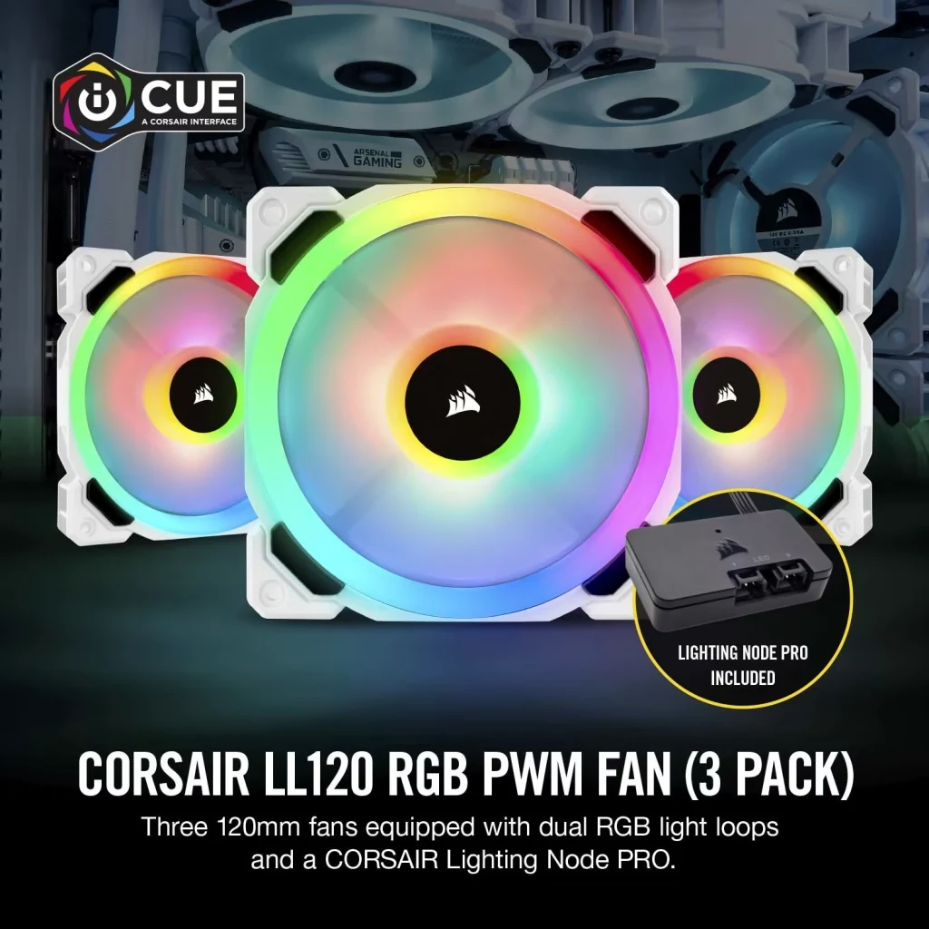 Fan Corsair LL120 RGB Triple Pack - White - RGB - New