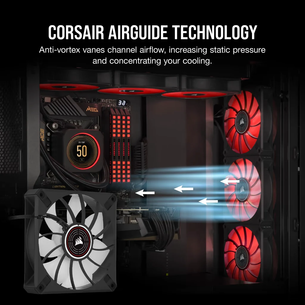 Fan Corsair ML120 PRO LED Red - Black/Red - LED - New