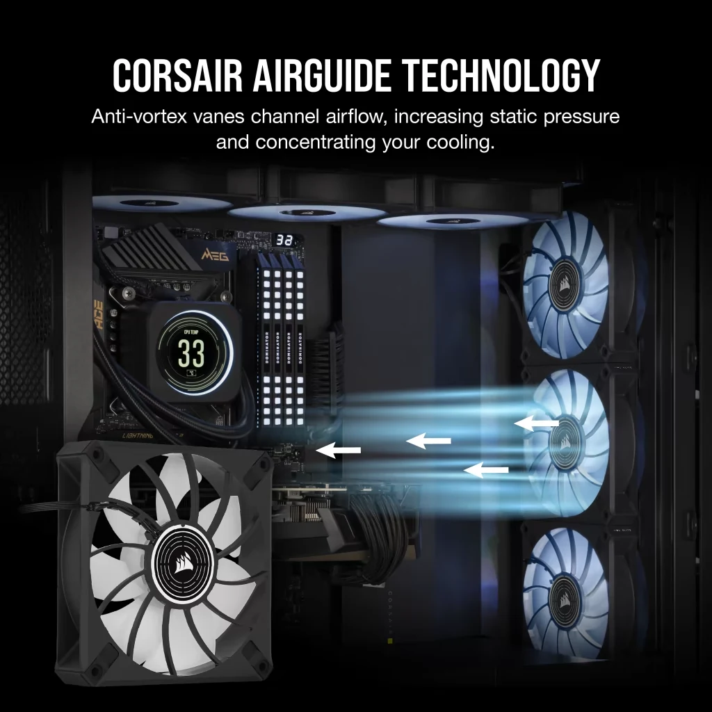 Fan Corsair ML120 PRO LED White - Black/White - LED - New