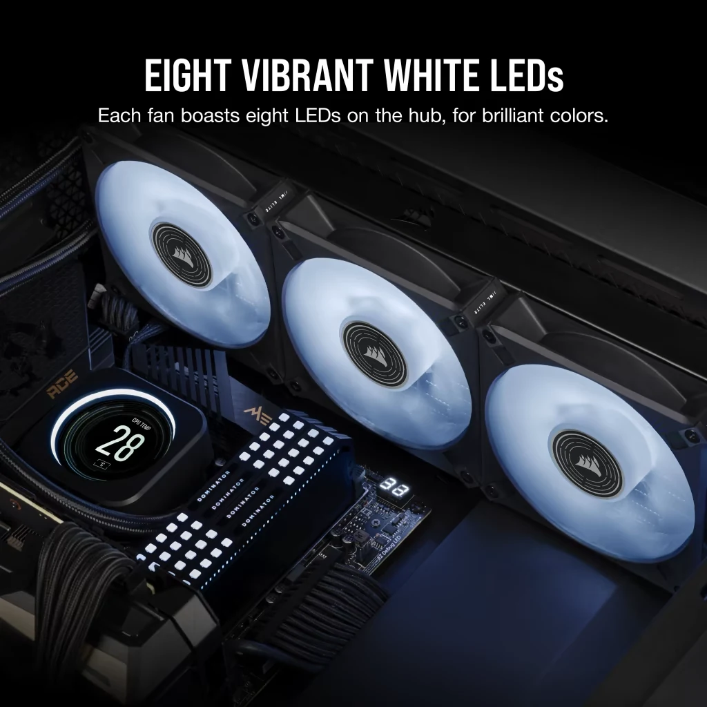 Fan Corsair ML140 PRO LED White - Black/White - LED - New
