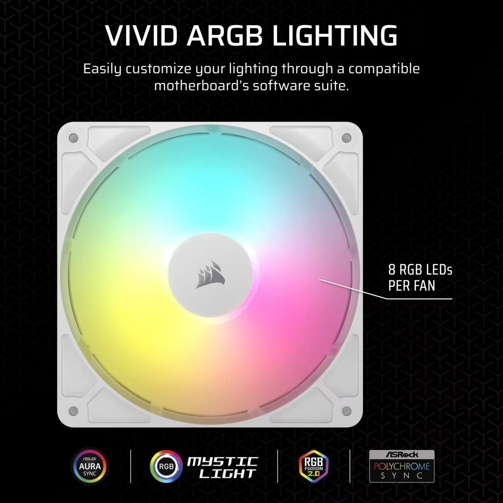 Fan Corsair RS140 ARGB Dual Pack - White - ARGB - New