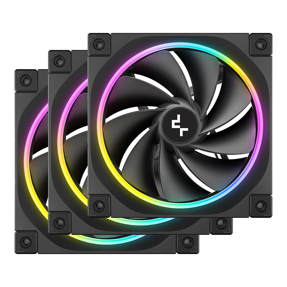 Fan DeepCool FL12R Reverse Blade Triple Pack - Black - ARGB - New