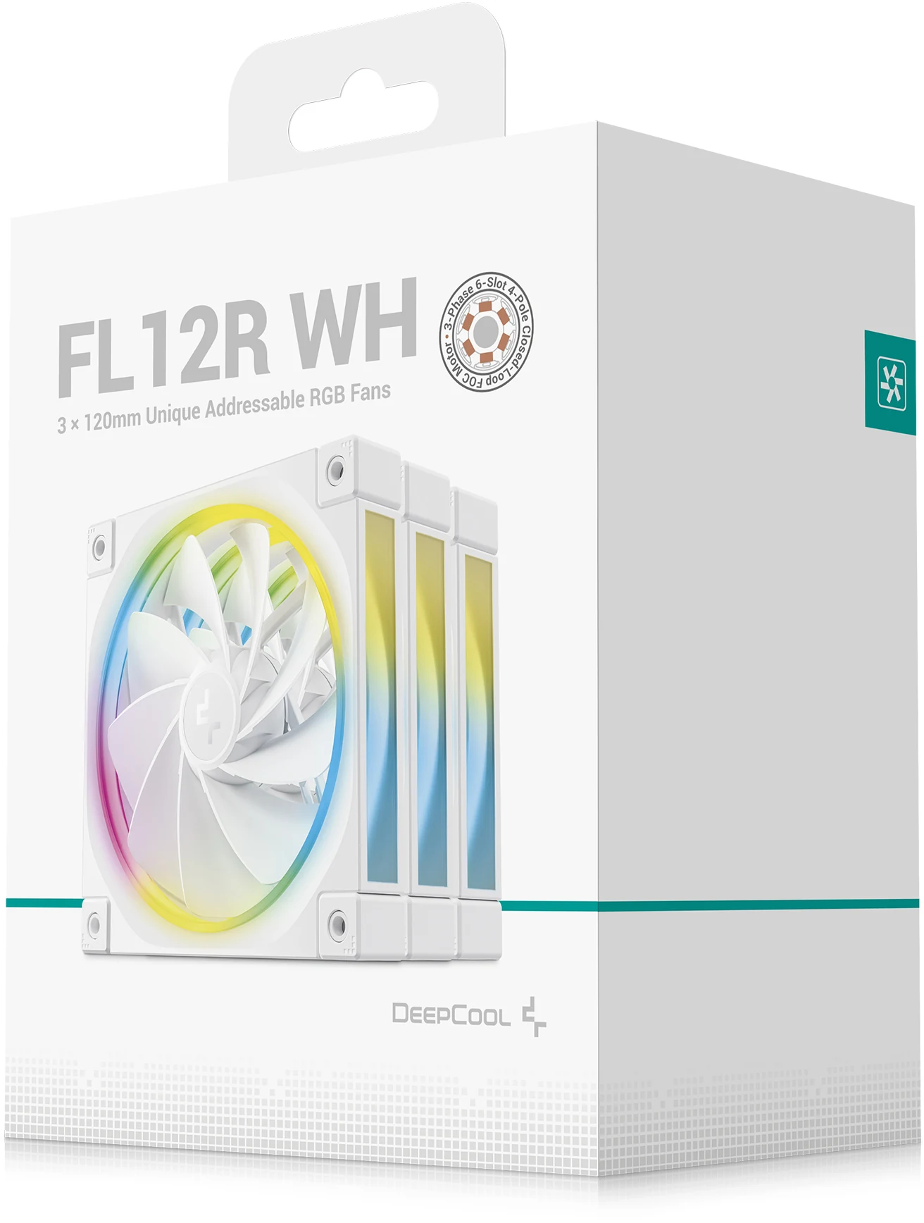 Fan DeepCool FL12R WH Reverse Blade Triple Pack - White - ARGB - New